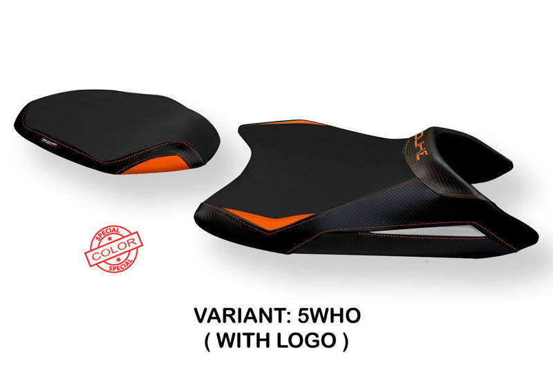 KTM 790 Duke 2018-2024 Seat Cover Tappezzeria Italia in White and Orange