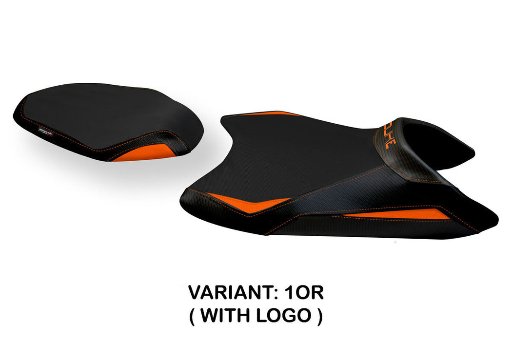 KTM 890 Duke 2021-2024 Seat Cover Tappezzeria Italia in Orange and Black