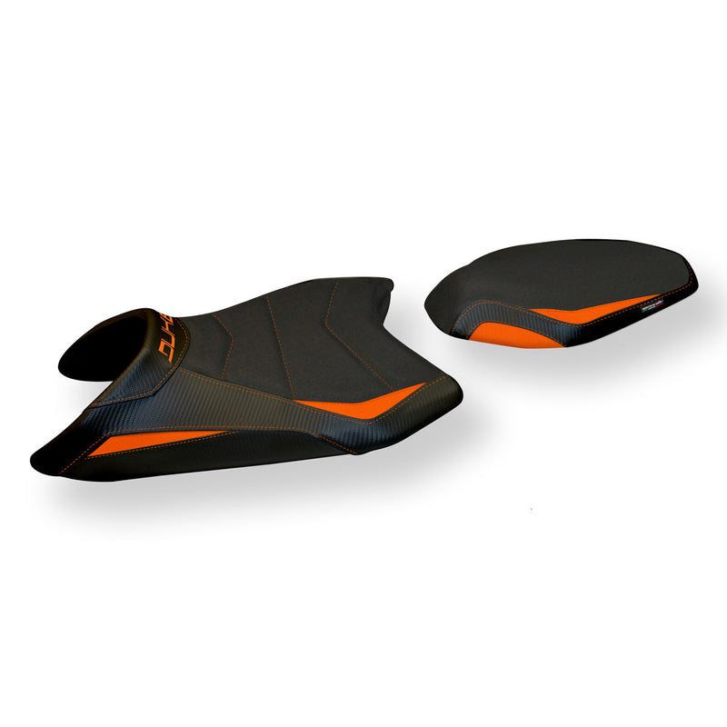 KTM 890 Duke 2021-2024 Seat Cover Tappezzeria Italia Ultragrip in Orange and Black
