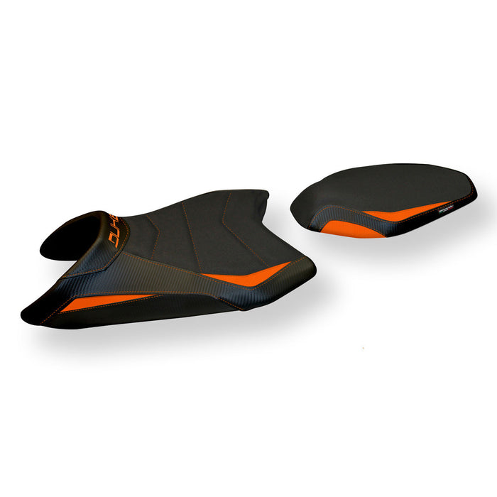 KTM 890 Duke 2021-2024 Seat Cover Tappezzeria Italia Ultragrip in Orange and Black
