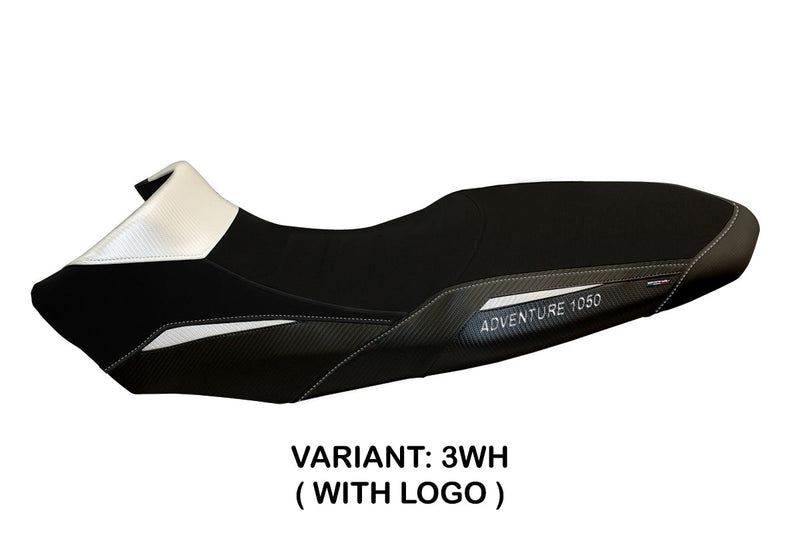 KTM 1050 Adventure 2015-2016 Seat Cover Tappezzeria Italia in White and Black