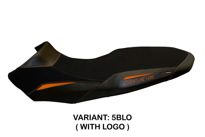 KTM 1050 Adventure 2015-2016 Seat Cover Tappezzeria Italia in Black and Orange SE