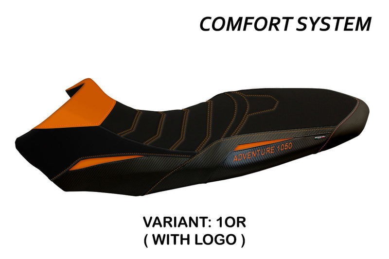 KTM 1050 Adventure 2015-2016 Seat Cover Tappezzeria Italia Comfort in Orange and Black