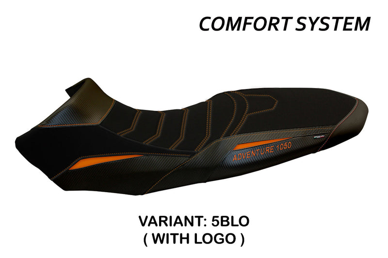 KTM 1050 Adventure 2015-2016 Seat Cover Tappezzeria Italia Comfort in Black and Orange SE