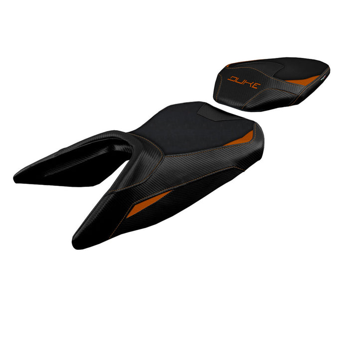 KTM 125 Duke 2017-2024 Seat Cover Tappezzeria Italia in Orange and Black