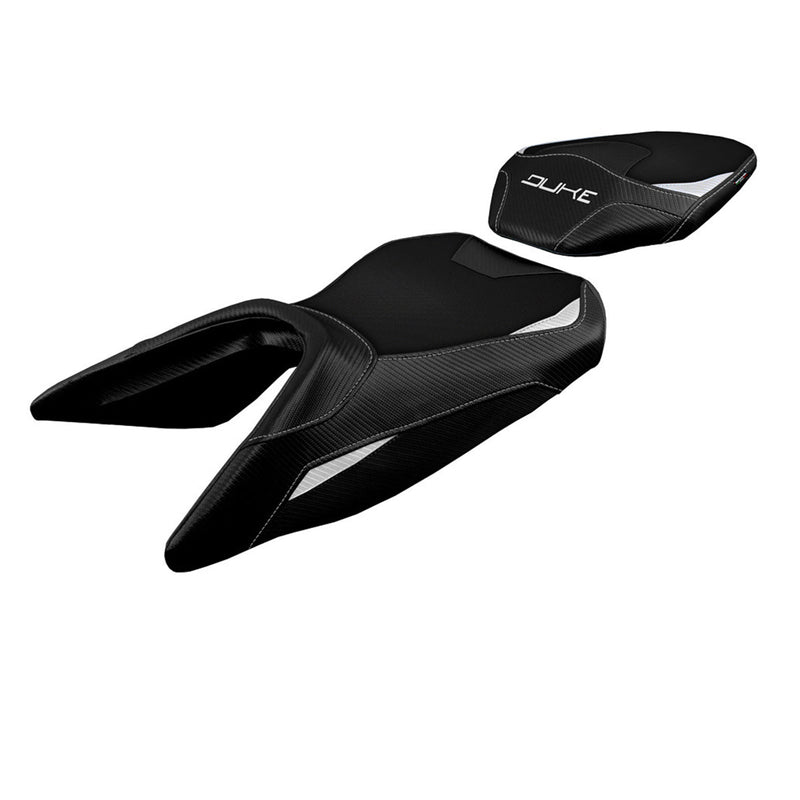 KTM 125 Duke 2017-2024 Seat Cover Tappezzeria Italia Comfort in White and Black
