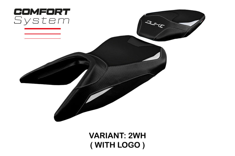 KTM 125 Duke 2017-2024 Seat Cover Tappezzeria Italia Comfort in White and Black