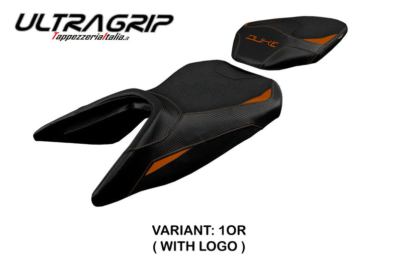 KTM 125 Duke 2017-2024 Seat Cover Tappezzeria Italia Ultragrip in Orange and Black