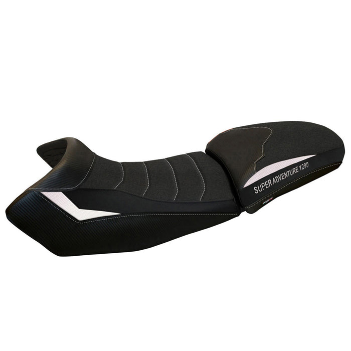 KTM 1290 Super Adventure S T 2015-2020 Seat Cover Tappezzeria Italia Ultragrip in White