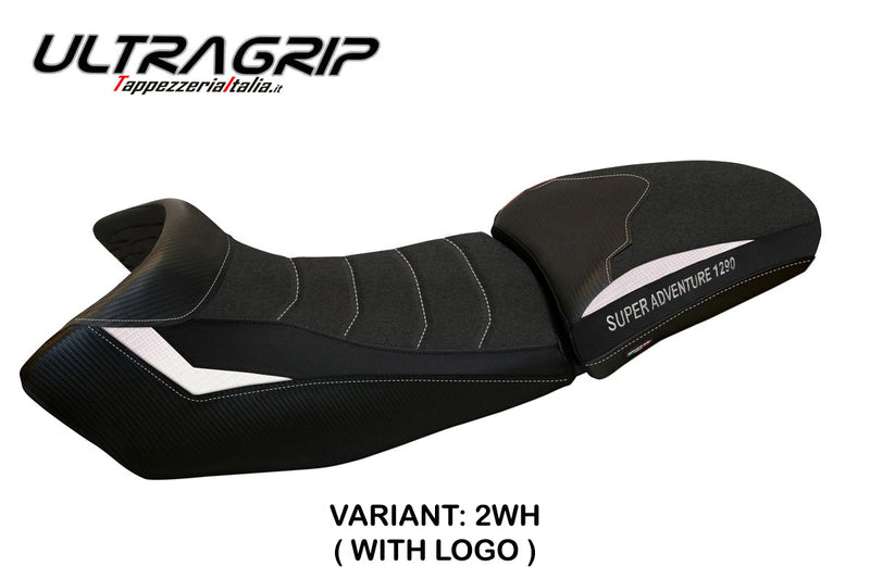KTM 1290 Super Adventure S T 2015-2020 Seat Cover Tappezzeria Italia Ultragrip in White