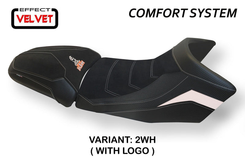 KTM 1290 Super Adventure S T 2015-2020 Seat Cover Tappezzeria Italia Comfort in White SE