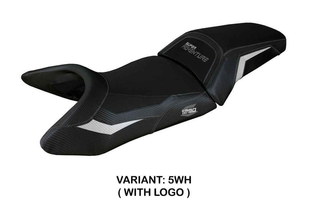 KTM 1290 Super Adventure S 2021-2024 Seat Cover Tappezzeria Italia in White and Black