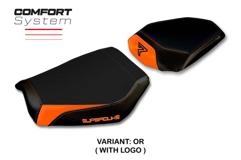 KTM 1390 Super Duke R 2024 Seat Cover Tappezzeria Italia Comfort in Orange and Black