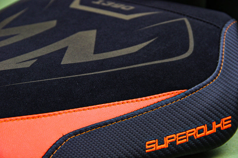 KTM 1390 Super Duke R 2024 Seat Cover Tappezzeria Italia Special Ed. Comfort in Orange and Black