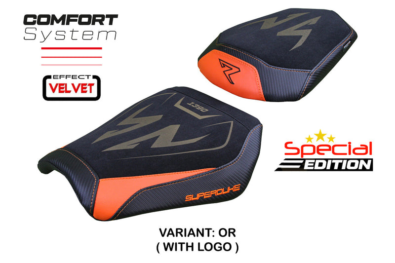 KTM 1390 Super Duke R 2024 Seat Cover Tappezzeria Italia Special Ed. Comfort in Orange and Black