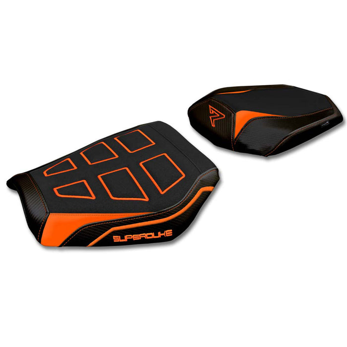 KTM 1390 Super Duke R 2024 Seat Cover Tappezzeria Italia Ultragrip in Orange Black