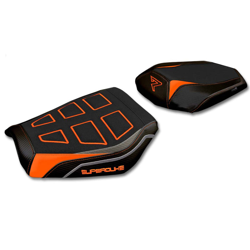KTM 1390 Super Duke R 2024 Seat Cover Tappezzeria Italia Ultragrip in Orange Grey and Black