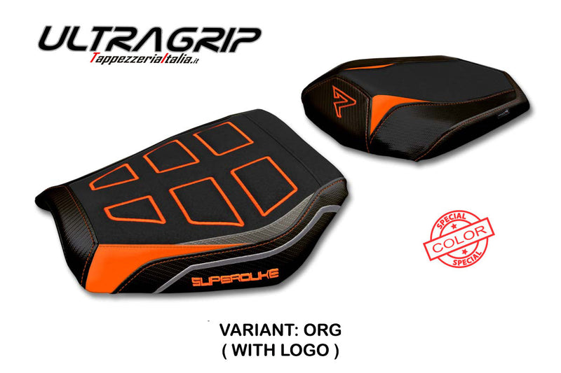 KTM 1390 Super Duke R 2024 Seat Cover Tappezzeria Italia Ultragrip in Orange Grey and Black