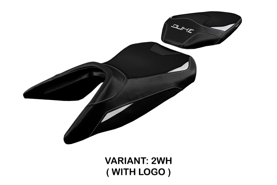 KTM 250 Duke 2017-2023 Seat Cover Tappezzeria Italia in White and Black