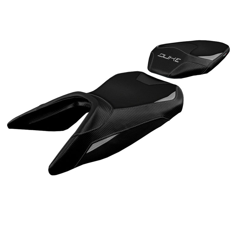 KTM 250 Duke 2017-2023 Seat Cover Tappezzeria Italia in Silver and Black
