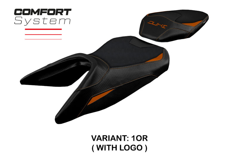 KTM 250 Duke 2017-2023 Seat Cover Tappezzeria Italia Comfort in Orange and Black