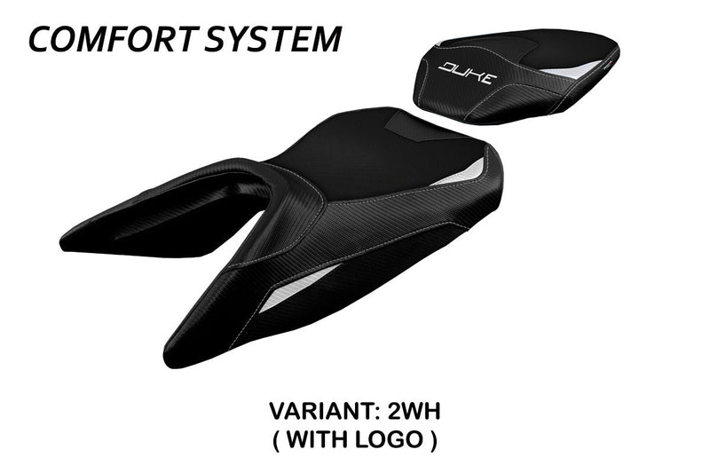 KTM 390 Duke 2017-2023 Seat Cover Tappezzeria Italia Comfort in White and Black