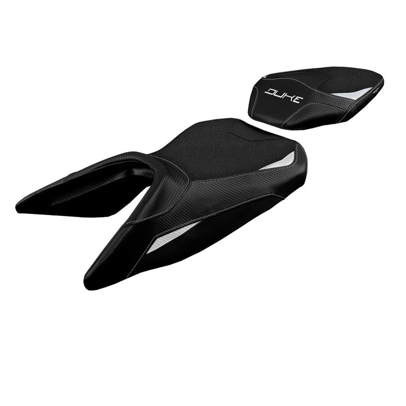 KTM 390 Duke 2017-2023 Seat Cover Tappezzeria Italia Ultragrip in White and Black