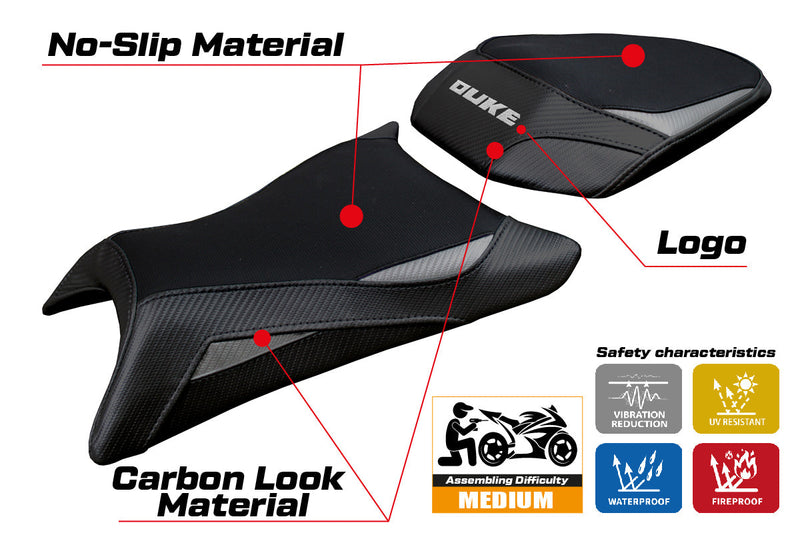 KTM 390 Duke 2024 2025 Seat Cover Tappezzeria Black Grey