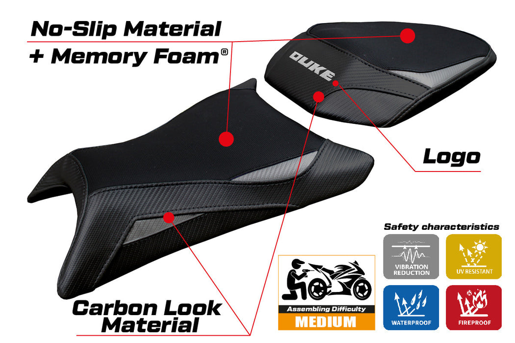 KTM 390 Duke 2024 2025 Seat Cover Tappezzeria Comfort Black Grey