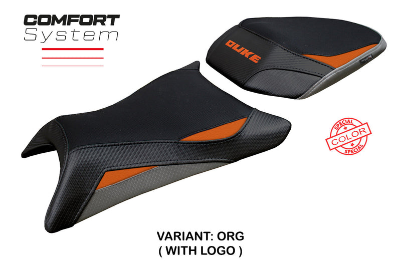 KTM 390 Duke 2024 2025 Seat Cover Tappezzeria Comfort Black Orange Grey