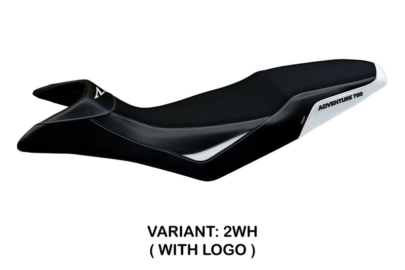 KTM 790 Adventure R 2019-2020 Seat Cover Tappezzeria Italia in White and Black