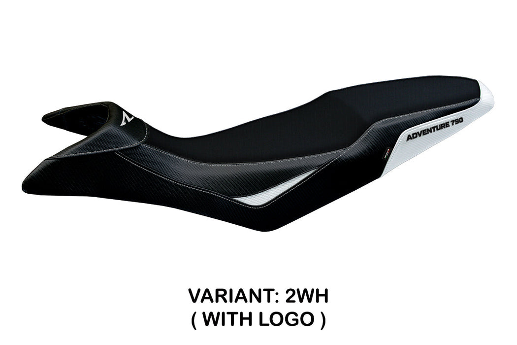 KTM 790 Adventure R 2019-2020 Seat Cover Tappezzeria Italia in White and Black