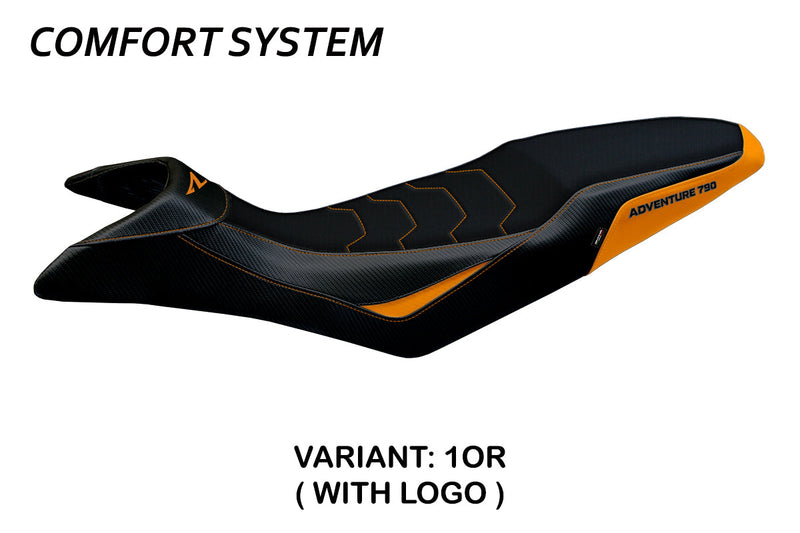 KTM 790 Adventure R 2019-2020 Seat Cover Tappezzeria Italia Comfort in Orange and Black