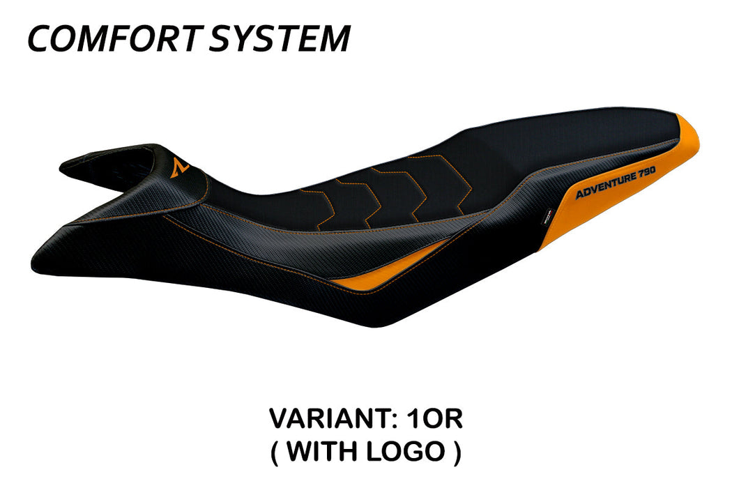 KTM 790 Adventure R 2019-2020 Seat Cover Tappezzeria Italia Comfort in Orange and Black
