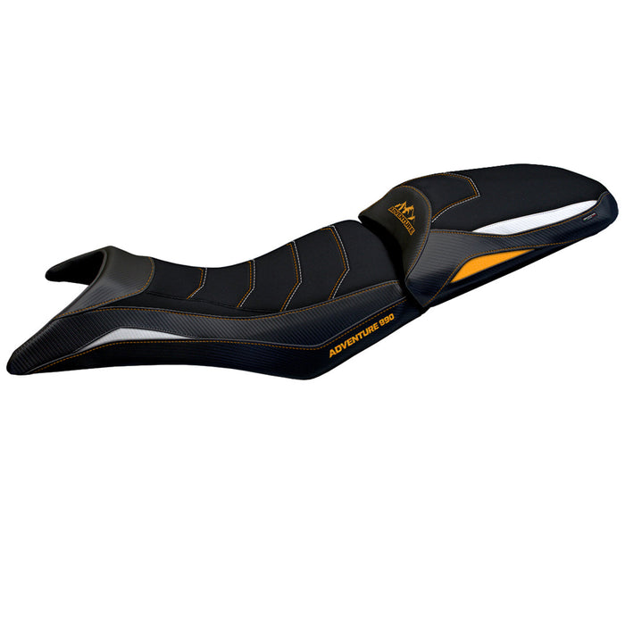 KTM 890 Adventure 2021-2024 Seat Cover Tappezzeria Italia Comfort in White and Orange