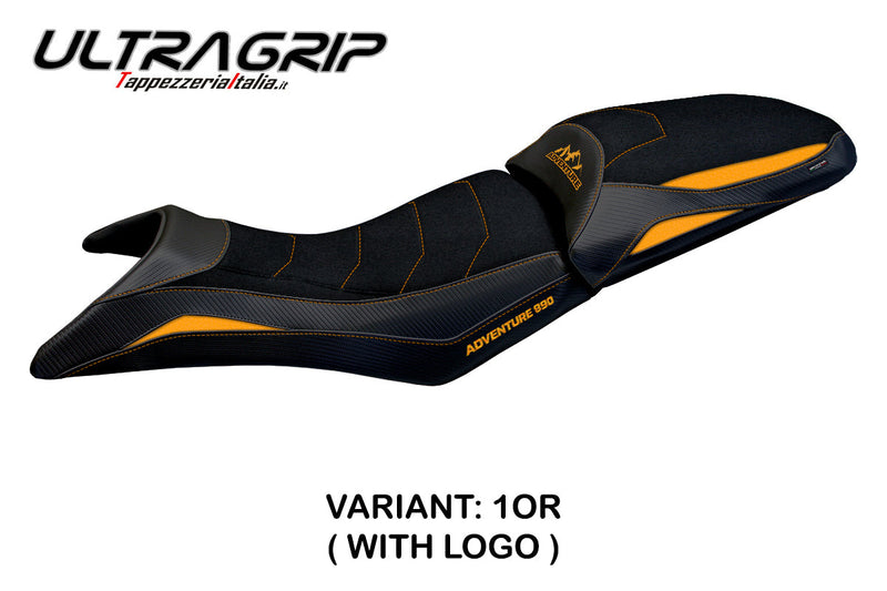KTM 890 Adventure 2021-2024 Seat Cover Tappezzeria Italia Ultragrip in Orange and Black