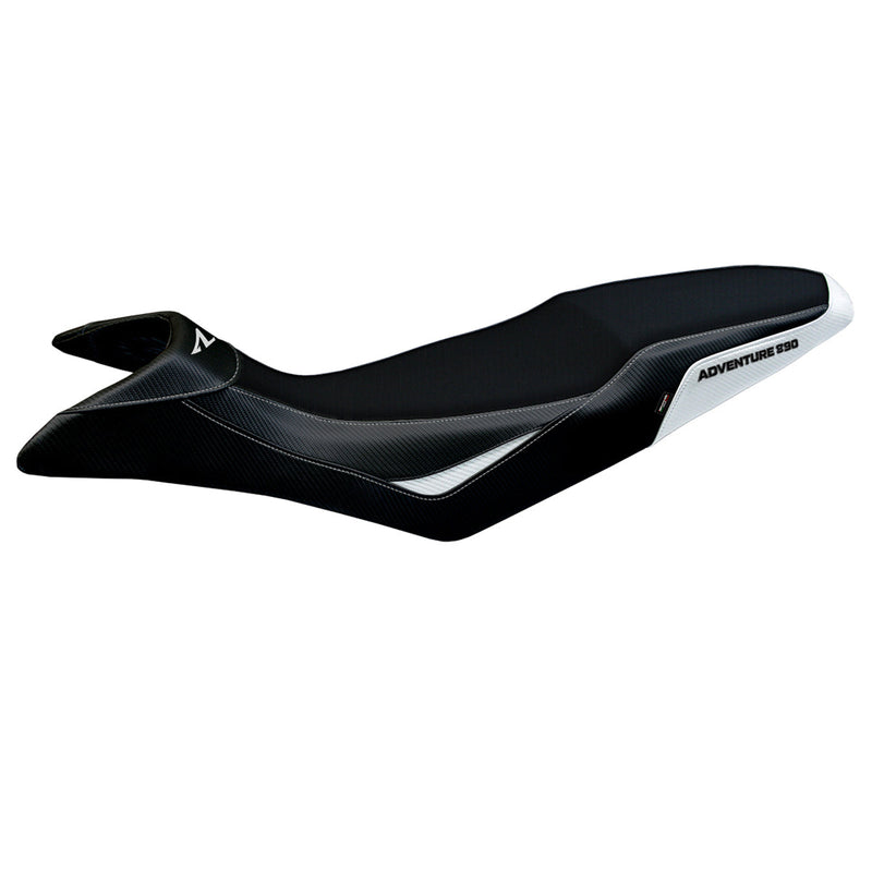 KTM 890 Adventure R 2021-2024 Seat Cover Tappezzeria Italia in White and Black