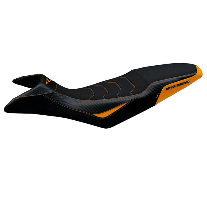 KTM 890 Adventure R 2021-2024 Seat Cover Tappezzeria Italia Ultragrip in Orange and Black