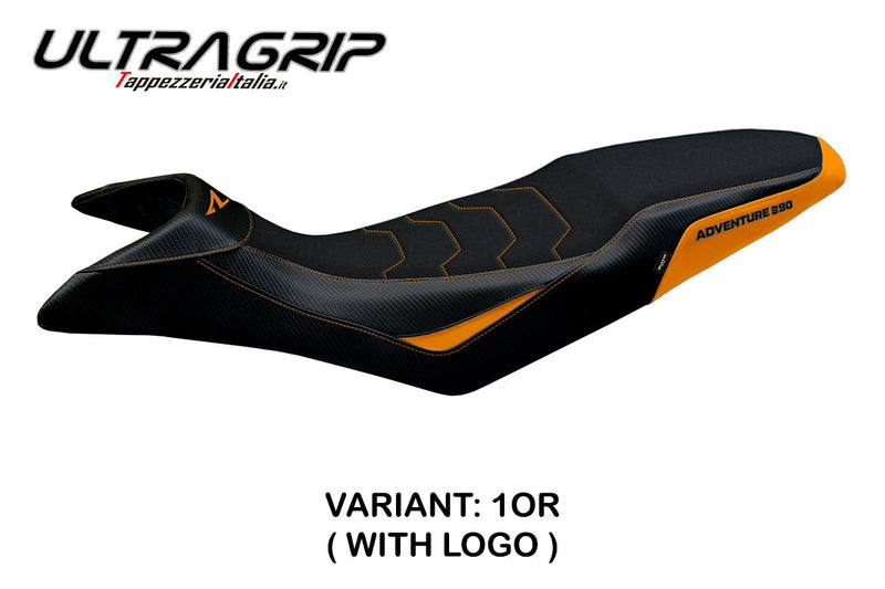 KTM 890 Adventure R 2021-2024 Seat Cover Tappezzeria Italia Ultragrip in Orange and Black