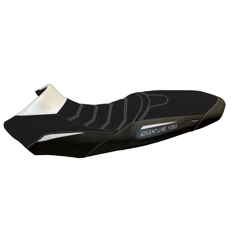 KTM 1090 Adventure R 2017-2019 Seat Cover Tappezzeria Italia Ultragrip in White and Black