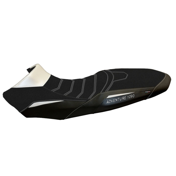 KTM 1090 Adventure R 2017-2019 Seat Cover Tappezzeria Italia Ultragrip in White and Black