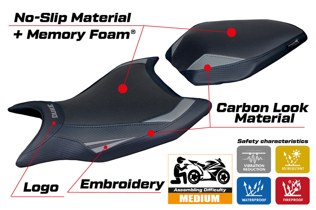 KTM 990 Duke 2024 Seat Cover Tappezzeria Italia Comfort in Grey and Black