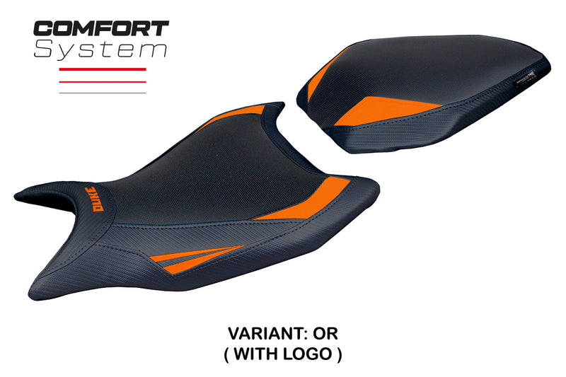 KTM 990 Duke 2024 Seat Cover Tappezzeria Italia Comfort in Orange and Black