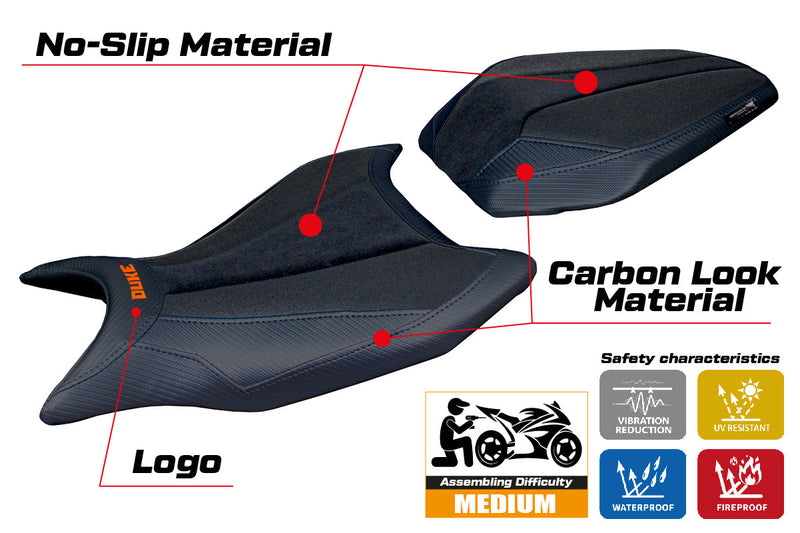 KTM 990 Duke 2024 Seat Cover Tappezzeria Italia Ultragrip in Black