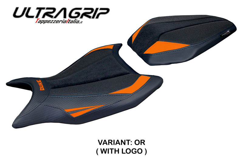 KTM 990 Duke 2024 Seat Cover Tappezzeria Italia Ultragrip in Orange and Black