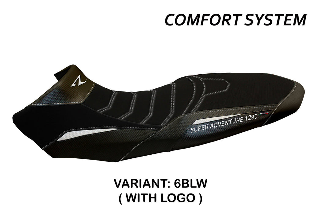 KTM 1290 Super Adventure R 2017-2020 Seat Cover Tappezzeria Italia Comfort in White and Black