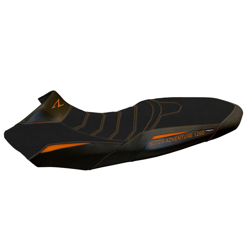 KTM 1290 Super Adventure R 2017-2020 Seat Cover Tappezzeria Italia Ultragrip in Black and Orange