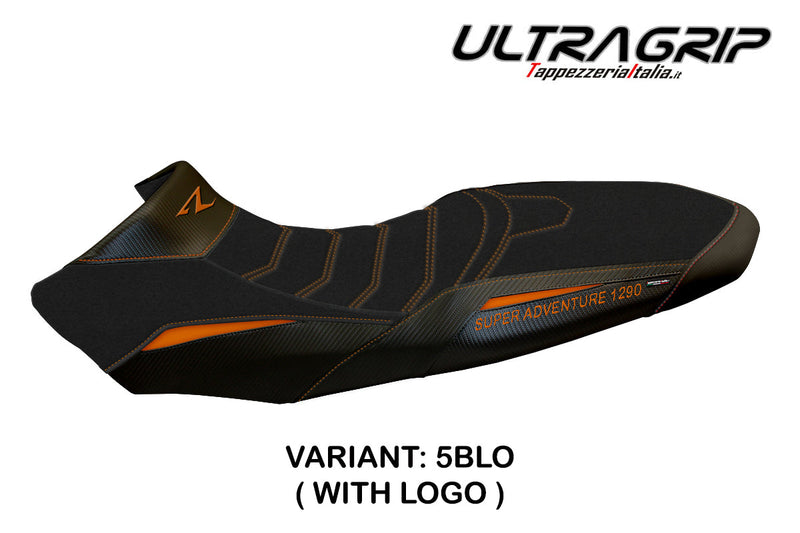 KTM 1290 Super Adventure R 2017-2020 Seat Cover Tappezzeria Italia Ultragrip in Black and Orange