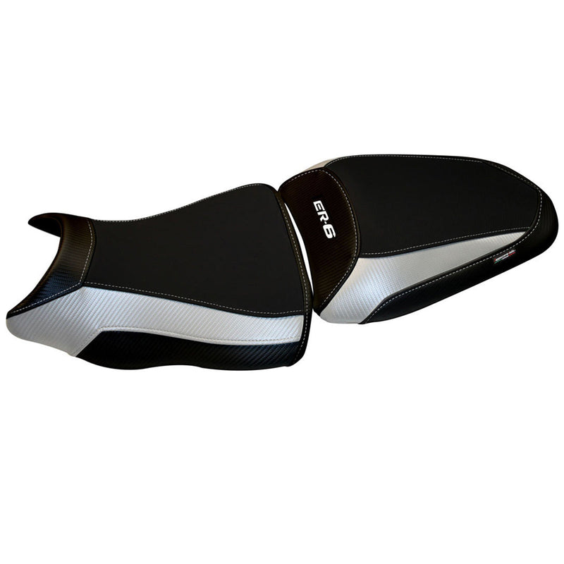 Kawasaki ER-6N ER-6F 2012-2016 Seat Cover Tappezzeria Italia in White and Black
