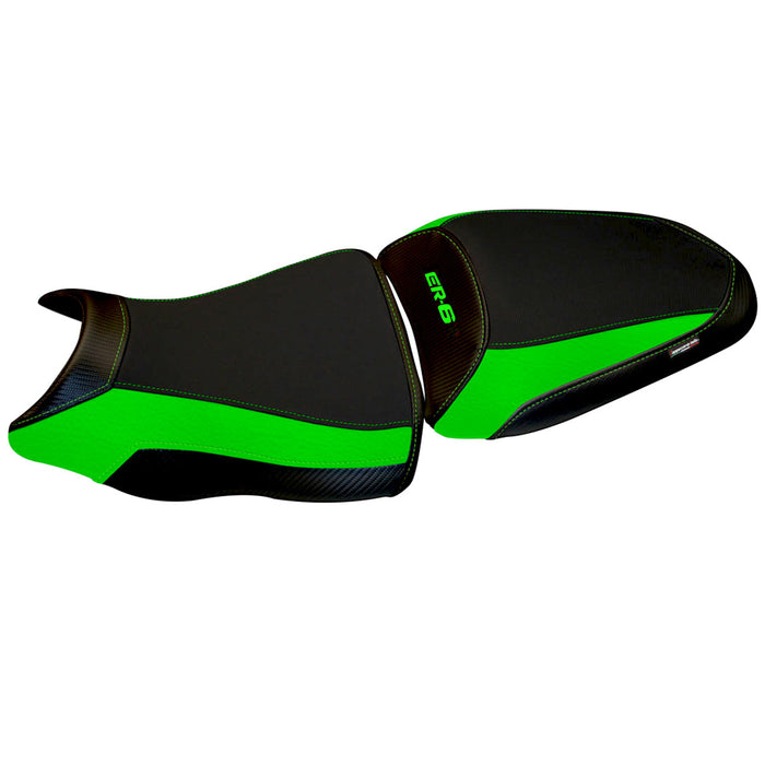 Kawasaki ER-6N ER-6F 2012-2016 Seat Cover Tappezzeria Italia in Green and Black